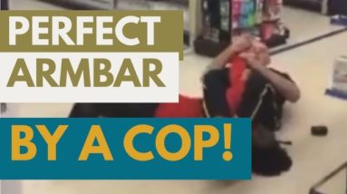 PERFECT ARMBAR by Cop - "I'm going to grab your gun!"