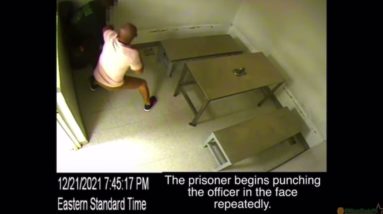 Prisoner Knocks Police Officer Out - Civilian Intervenes