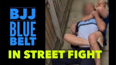 BJJ Blue Belt in Street Fight!
