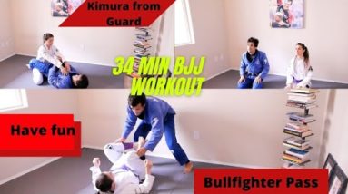34 Min BJJ Routine Workout| Master Class of Kimura & Bullfighter Pass | Cobrinha BJJ