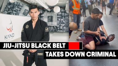 BJJ Black Belt in Street Fight!