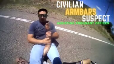 Civilian Armbars Suspect Assisting Pregnant Officer
